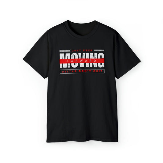 Just Keep Moving Delta Tee (Red/WT)